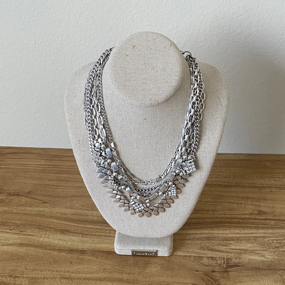 Multi-Strand Silver Statement Necklace - Women Jewelry